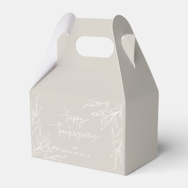 Ballotins Bon thanksgiving motif feuille beige (Verso)