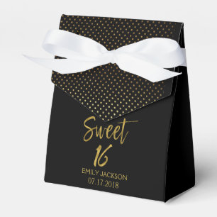 Ballotins Bonbon noir de 16 anniversaires et pois de feuille