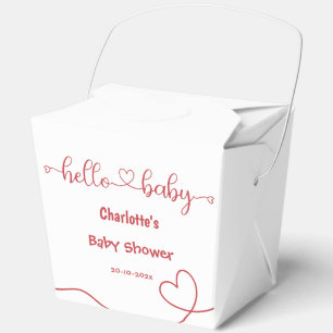 Ballotins Bonjour Bébé Cœur Rouge Minimal Fête de Naissance