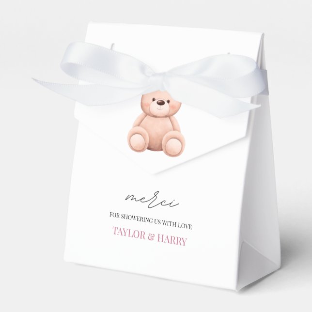 Ballotins Bonjour Bebe Français Aquarelle Ours Baby shower F (Verso)