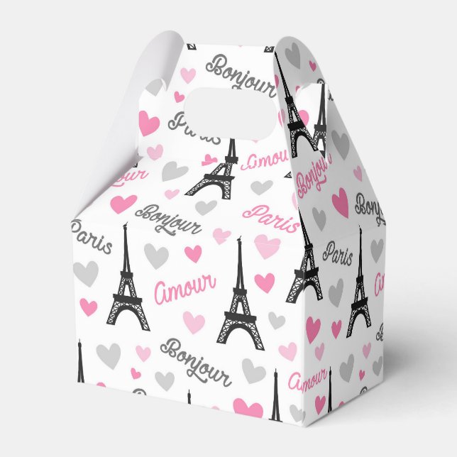 Ballotins Bonjour Paris motif party boîte de préférence (Arrière)