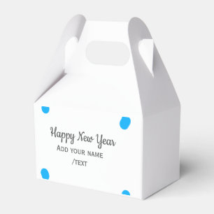 Ballotins Bonne année avec des pois bleus ajoutez un nom mes