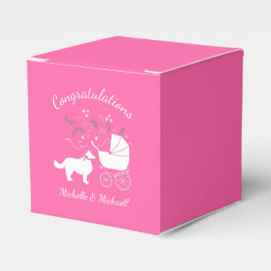 Ballotins Bordure Collie Chien Baby shower Chien Chiot Rose 