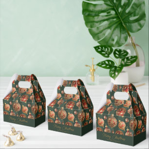 Ballotins Boules de Noël rouges et or élégantes traditionnel