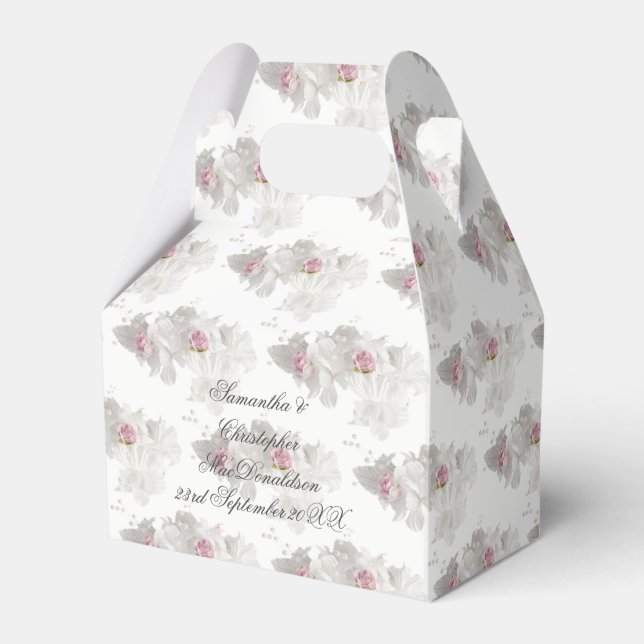 Ballotins Bouquet de fleurs blanches et roses (Verso)