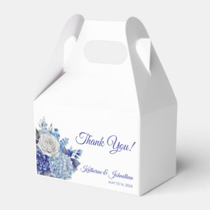 Ballotins Bouquet de fleurs bleues d'aquarelle Merci Mariage