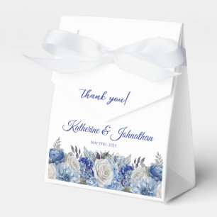 Ballotins Bouquet de fleurs bleues d'aquarelle Merci Mariage