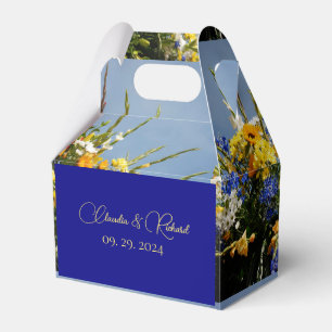 Ballotins Bouquet de fleurs personnalisé bleu blanc mariage