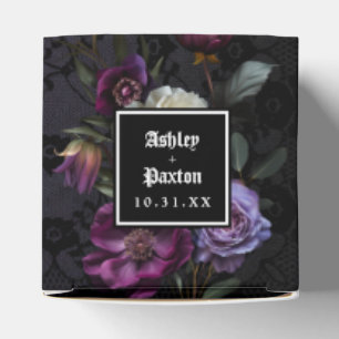 Ballotins Bouquet floral mauve moody gothique sur dentelle n