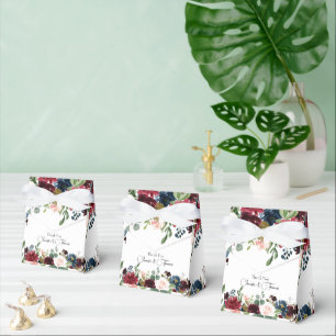 Ballotins Bourgogne et bleu Mariage anglais Fleurs