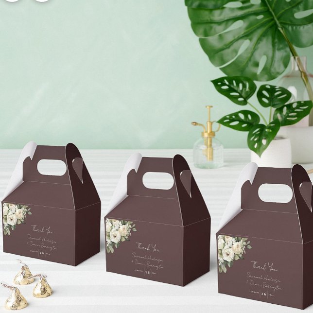 Ballotins Bourgogne et romantique Roses mariage Favor Box (Créateur téléchargé)