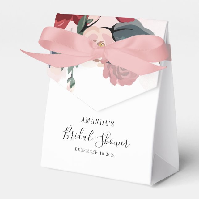 Ballotins Bourgogne Fleurs de Mariage Personnalisées (Verso)