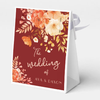 Ballotins Bourgogne Floral Mariage Favor Box