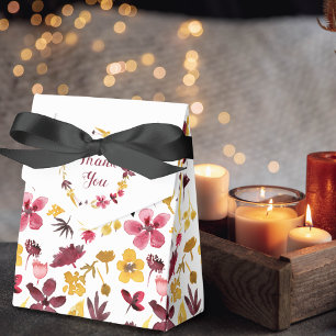 Ballotins Bourgogne jaune doré Merci des fleurs séchées