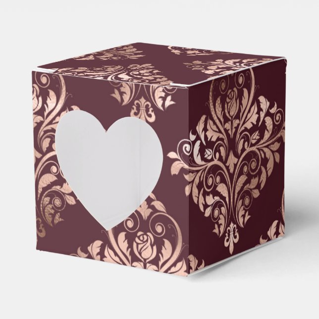 Ballotins Bourgogne - Marsala et Rose Gold Mariage damassé (Verso)
