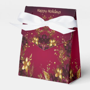 Ballotins Bourgogne Rouge Or Fleurs de Vacances Boîte Cadeau