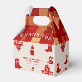 Ballotins Bouteilles & Boots Baby shower rouge rétro