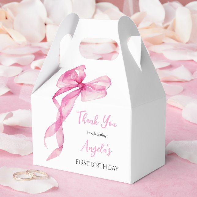 Ballotins Bow Girls rose 1er Merci d'anniversaire (Mariage)