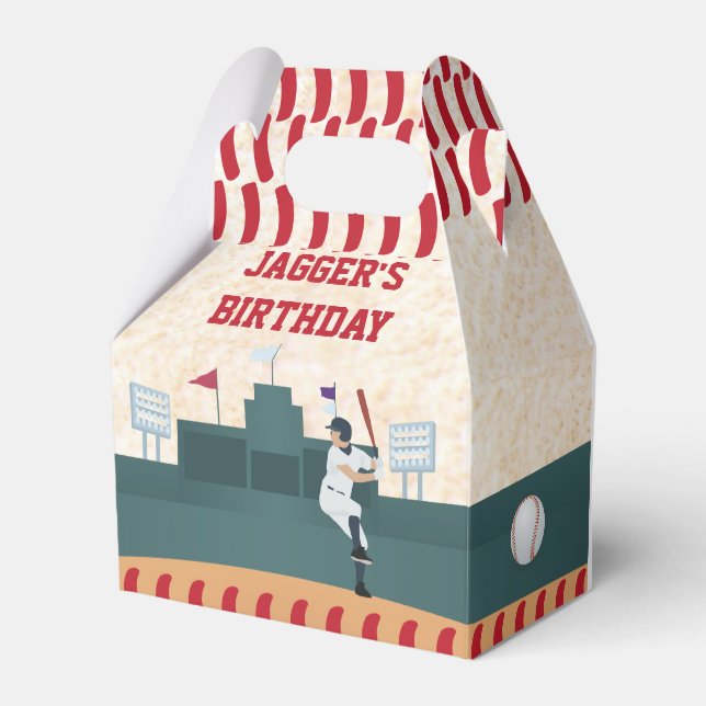 Ballotins Boys Baseball Thème Fête Favoriser Box (Verso)