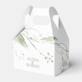 Ballotins Branche avec mariage de fleurs vert et blanc sauge