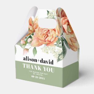 Ballotins Branche avec rose pêche fleurs typographie mariage