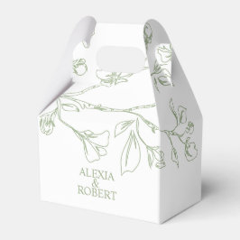 Ballotins Branche avec trait d'art sage fleurs vertes mariag