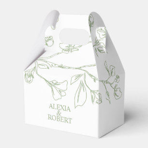 Ballotins Branche avec trait d'art sage fleurs vertes mariag