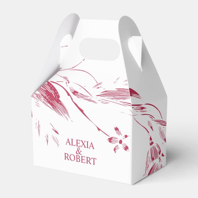 Ballotins Branche avec viva magenta et fleurs blanches maria (Verso)