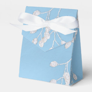 Ballotins Branche florale blanche Hiver Bleu Élégant Chic Fa