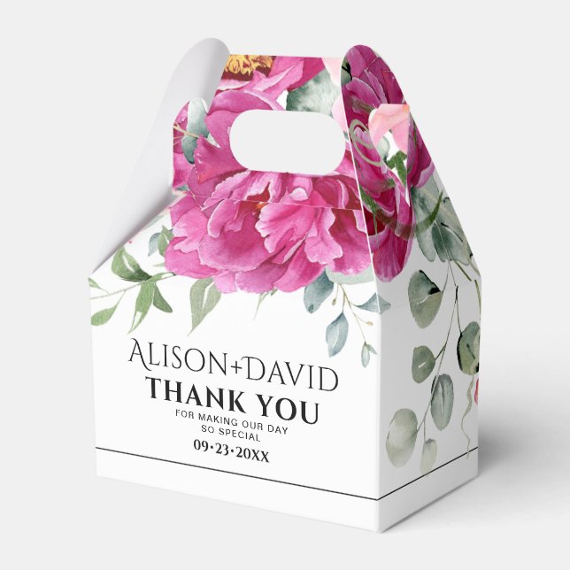 Ballotins Branche, rose rose fleurs mariage de typographie n (Verso)