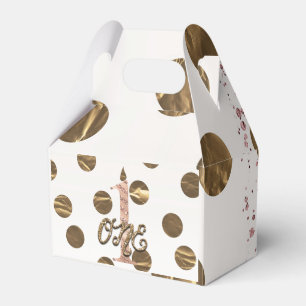 Ballotins Bronze Pois Rose Or ONE 1 1er anniversaire