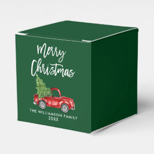 Ballotins Brosse Script Joyeux Noël Vintage Camion vert