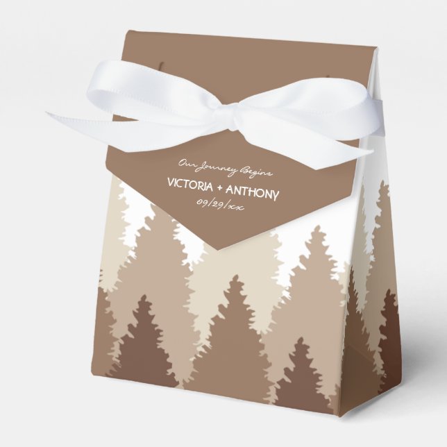 Ballotins Brown gamme forestière Bois Mariage Favor Box (Verso)