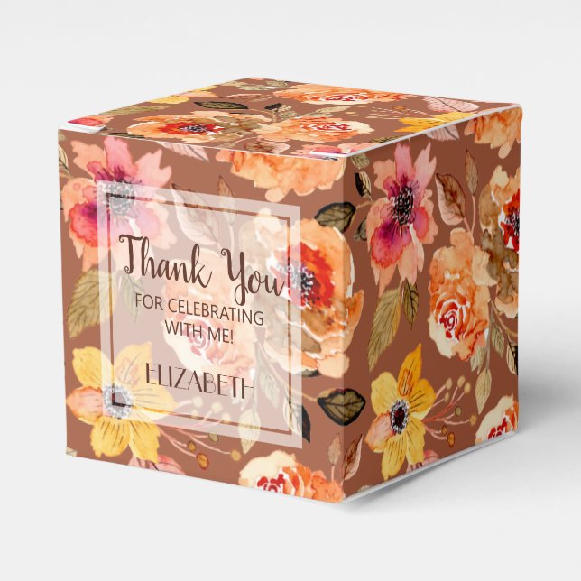 Ballotins Brume d'automne à l'aquarelle Mariage Terracotta (Verso)