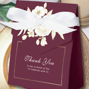Ballotins Burgundy Elegant Blanc Or Floral Mariage Script