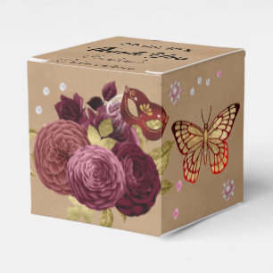Ballotins Burgundy English Roses Chic Quinceañera Mascarade