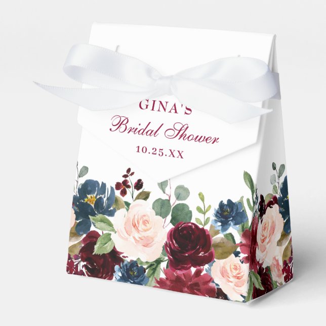 Ballotins Burgundy Navy Blue Blush Floral Fête des mariées F (Verso)