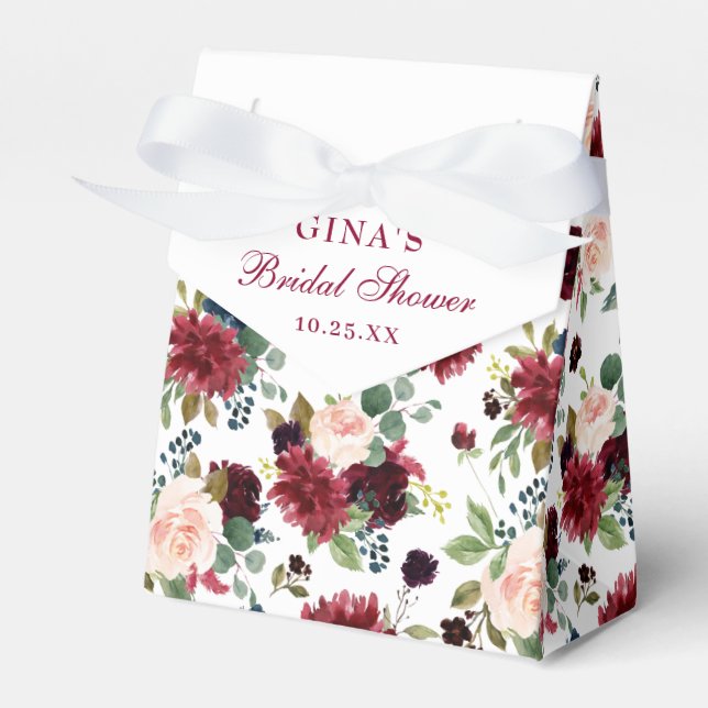 Ballotins Burgundy Navy Blue Blush Floral Fête des mariées F (Verso)