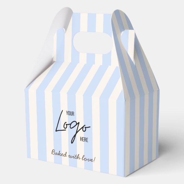 Ballotins Business Logo Cute Blue Stripes Cookie (Verso)