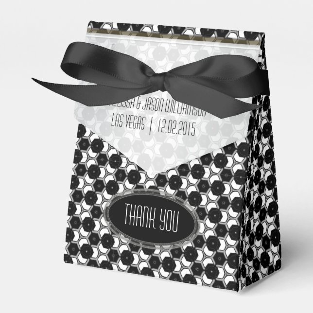 Ballotins BW01 Motif Hexagon géométrique Noir blanc (Verso)