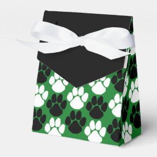 Ballotins Cadeau à motif de patte répétitif Green & Black