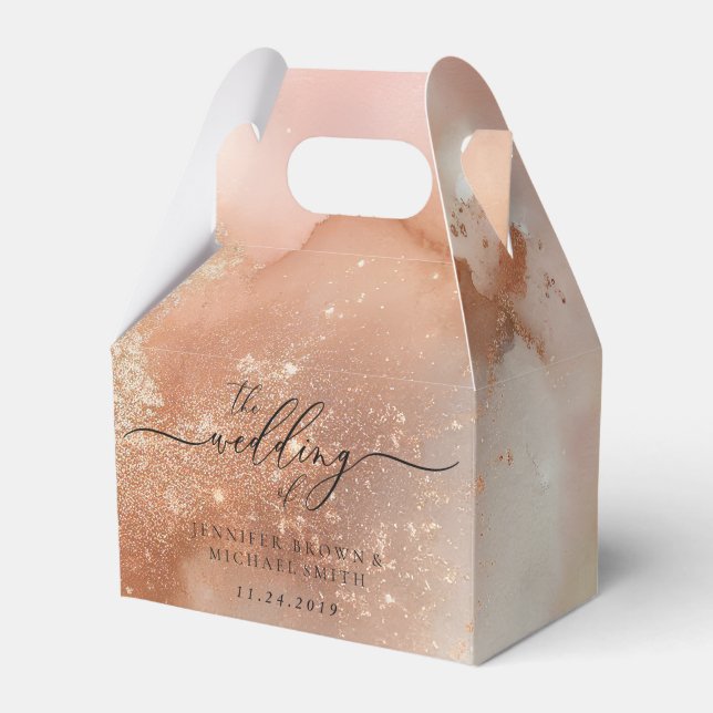 Ballotins Cadeau aquarelle poussière d'or rose (Verso)