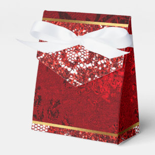 Ballotins Cadeau blanc de dentelle d'or rouge fascinant