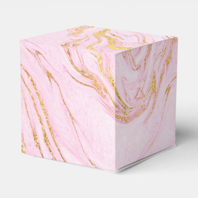 Ballotins Cadeau blanc en marbre rose bleu Rose personnalisé (Arrière)