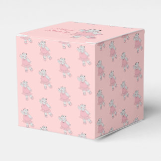 Ballotins Cadeau d'anniversaire Rose Clair Hippo Ballet illu