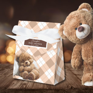 Ballotins Cadeau de Baby Shower Ours en Peluche Brun Cosy