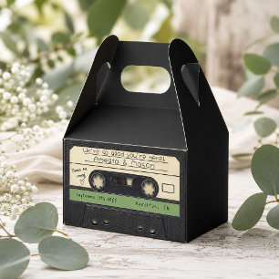 Ballotins Cadeau de mariage Ruban Cassette Rétro Vert Sauge
