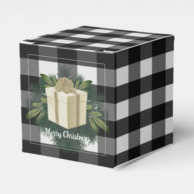 Ballotins Cadeau de Noël Plaid Buffalo | Or (Verso)
