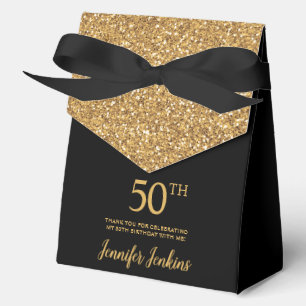 Ballotins Cadeau de remerciement 50 ans paillettes dorées
