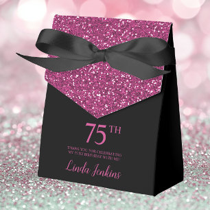 Ballotins Cadeau de remerciement 75e anniversaire noir paill
